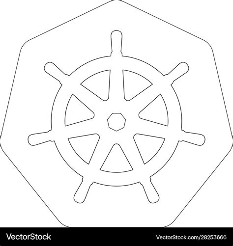 Kubernetes linear logo Royalty Free Vector Image