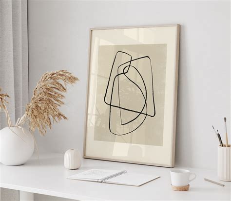 Printable Scribble Drawing Aesthetic Contemporary Line Artwork