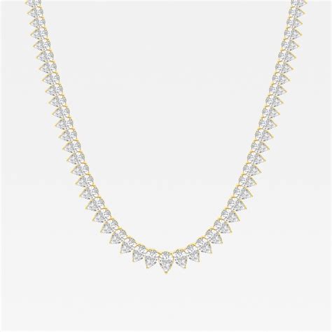 16 1 2 Ctw Pear Lab Grown Diamond Graduated Tennis Necklace