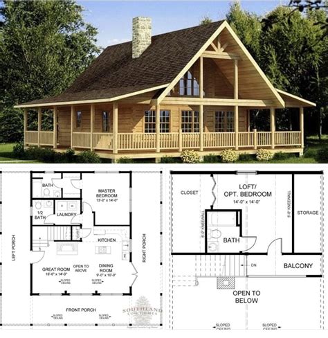 Two Story Log Cabin With Loft Plans