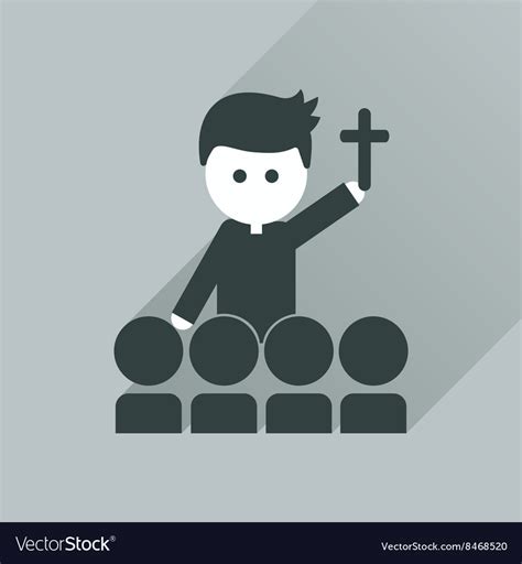 Flat Icon With Long Shadow Catholic Priest Vector Image