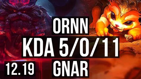 Ornn Vs Gnar Top 5 0 11 2 2m Mastery 600 Games Kr Master 12