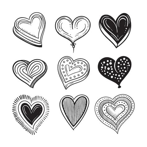 Premium Vector Hand Drawn Heart Drawing Illustration