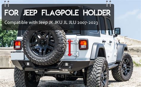 Amazon For Jeep Flagpole Holder Aluminum Flag Holder Tailgate