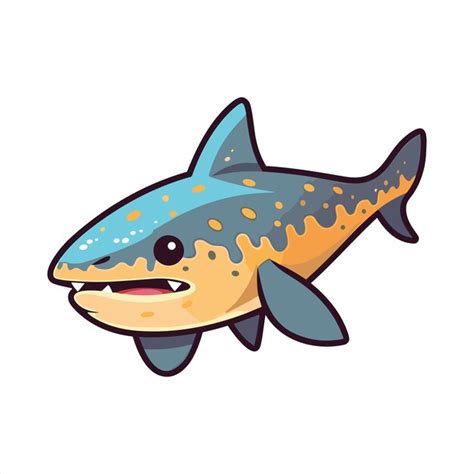 Premium Vector Leopard Shark Cute Funny Cartoon Kawaii Clipart