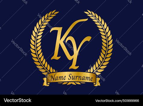 Initial Letter K And Y Ky Monogram Logo Design Vector Image