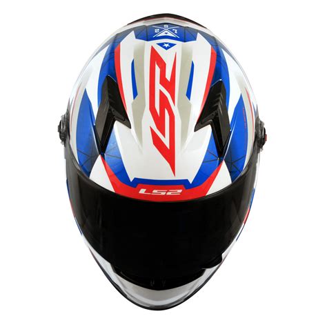 Capacet Ff Draze Branco Azul Vermelho Ls Power