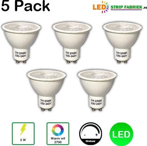 Led Spot 5w Warm Wit Gu10 2700k 5 Pack Dimbaar Vervangt 50w