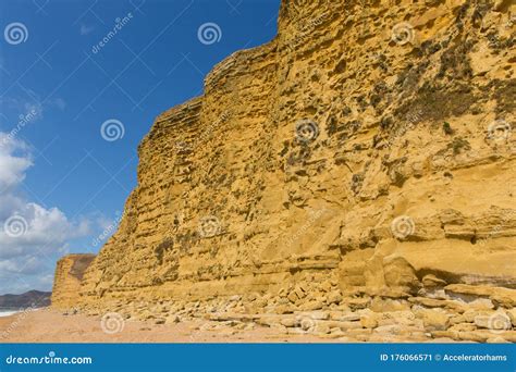 Sandstone Cliffs English Jurassic Coast England Uk Near West Bay Stock Image Image Of