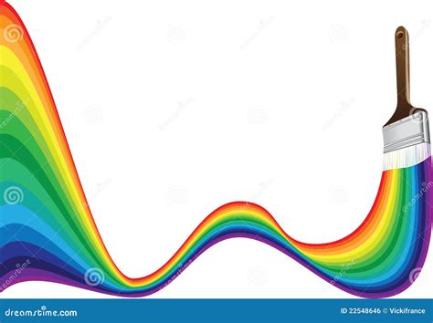 Paint Brush With A Rainbow Stroke Stock Illustration Illustration Of