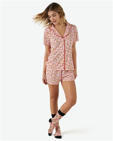 Riachuelo Pijama Feminino Curto Pizza Rosa