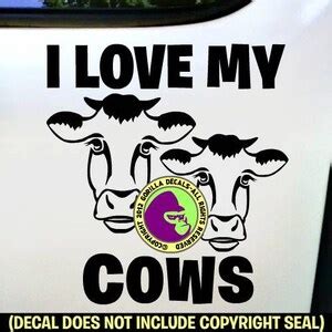 I LOVE MY COWS Cow Love Farm Vinyl Decal Sticker Etsy