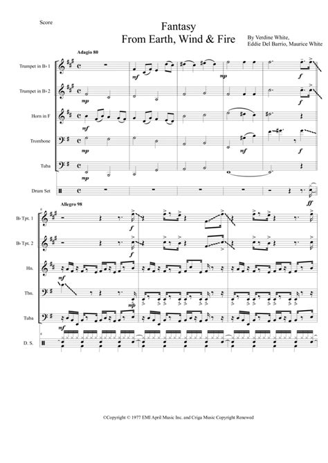 Fantasy Arr Jimmy Lo By Earth Wind Fire Sheet Music For Jazz