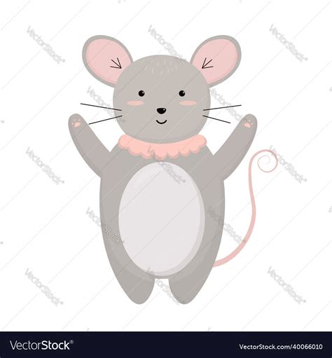 A Cute Cartoon Grey Mouse Art Royalty Free Vector Image