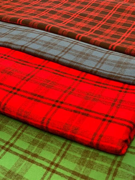 Flannel 100 Cotton Fabric Plaid Natural Organic Etsy