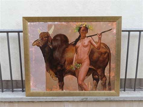 The Naked Cowgirl Ii Von Tsanko Tsankov Malerei L Auf