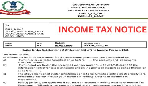 Income Tax Notice Is An Official Communication From The Income Tax Department Taxconcept