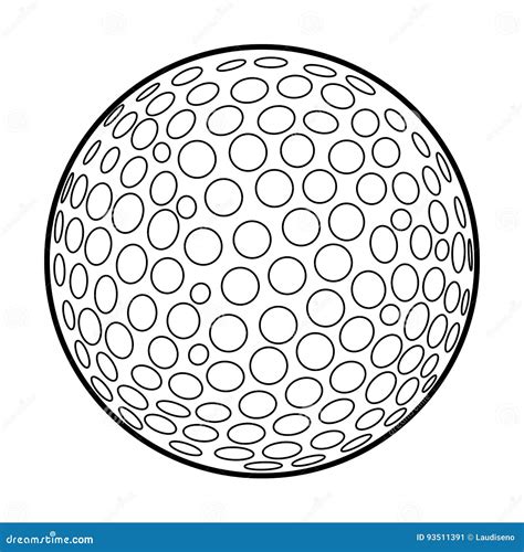 Isolated Golf Ball Stock Vector Illustration Of Close 93511391