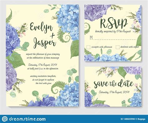 Sistema De La Invitaci N De La Boda Del Vector Tarjeta De Felicitaci N