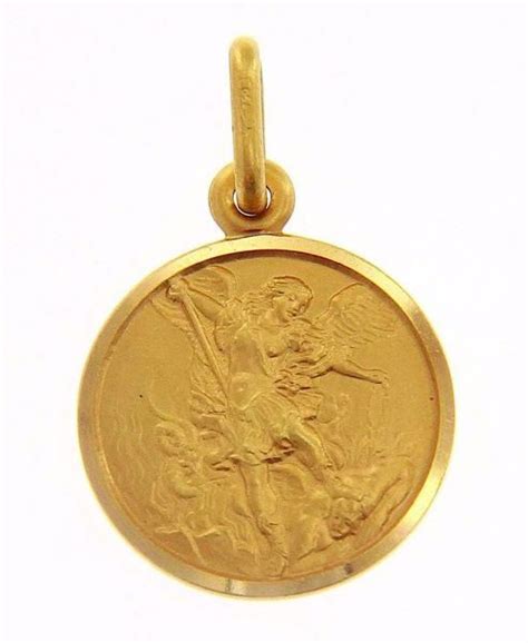 Medalla Redonda San Miguel Arcángel 13 Mm Oro Amarillo