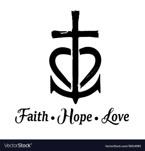 Faith Hope Love Vector Image On Vectorstock Faith Hope Love Tattoo Hope Tattoo Faith