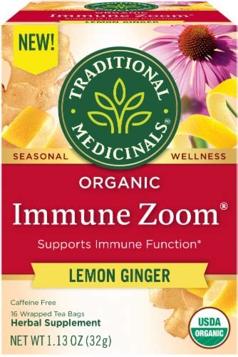 Traditional Medicinals® Immune Zoom® Organic Lemon Ginger Tea Bags 16