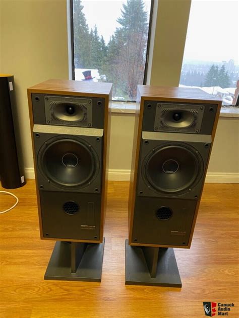 Mission Freedom Floorstanding Speakers Walnut Pair W Stands Photo