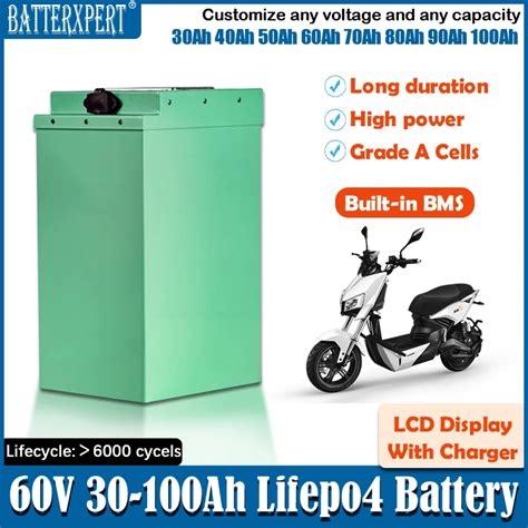BATTERXPERT LiFePO4 аккумулятор Y197 60В 30/40/50/60/70/80/90/100Ah для ...