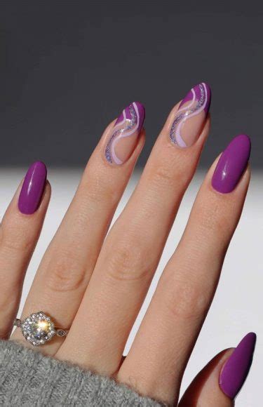 50 Eye Catching Nail Art Designs Glitter And Purple Nails