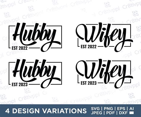 Hubby And Wife Svg Hubby And Wifey 2022 Svg Est 2022 Svg Etsy