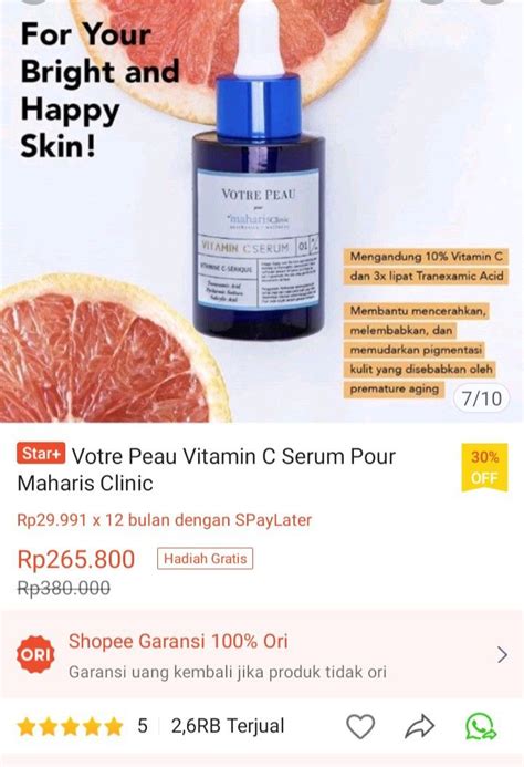 Votre Peau Vit C Serum Tranexamic Acid Kesehatan Kecantikan Kulit