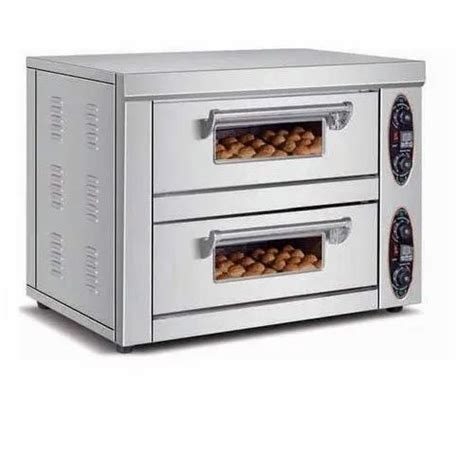 6 4 Kw Automatic Pizza Oven Double Deck Tray Baking Capacity 12 Trays