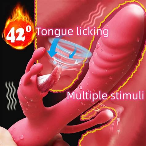 Stimulator Vaginal Anal Orgasm Dildo Sex Toy For Women IN Double Tongue Licking Nipple