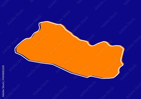 Outline Map Of El Salvador Stylized Concept Map Of El Salvador Orange