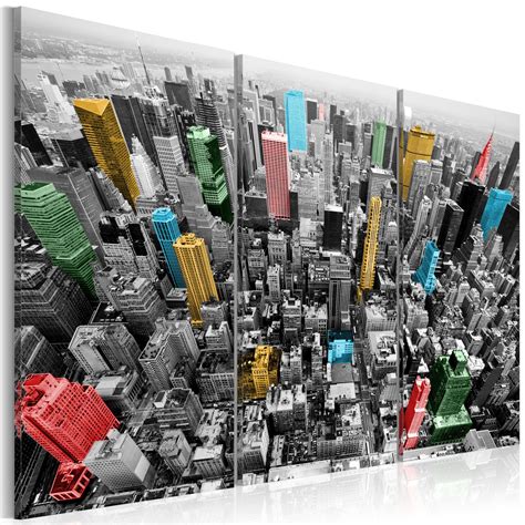 Tableau Toile De Décoration Motif New York Impression En Cmyk 60x40cm