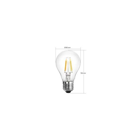 Ampoule Led Filament Culot E Verre Clair Forme Standart Halogene W