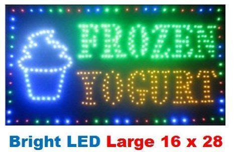 Large Frozen Yogurt Ice Cream Cone Signs Led Neon Business Motion Light