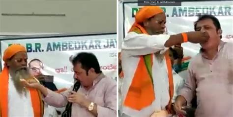 Watch Karnataka Congress Mla Zameer Khan Eats Food Chewed By Another Man To Oppose Caste