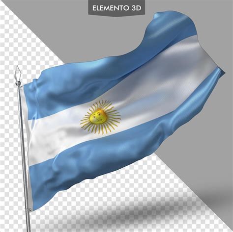 Premium PSD Flag Of Argentina Premium 3d Render