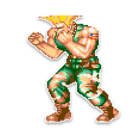 Wall Sticker Street Fighter Guile Pixel Art