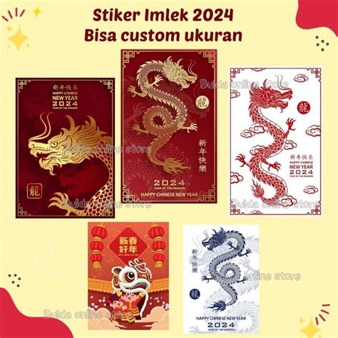 Jual Stiker Imlek 2024 Label Kemasan Sticker Selamat Tahun Baru Chinese