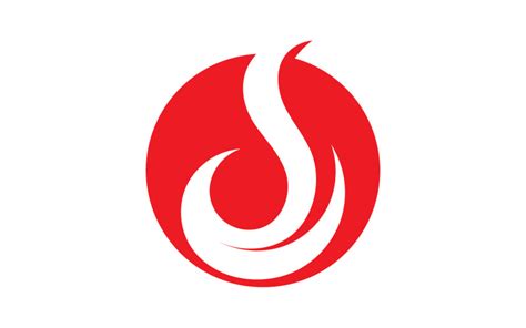 Flame Fire Burn Hot Logo Icon Template Design V
