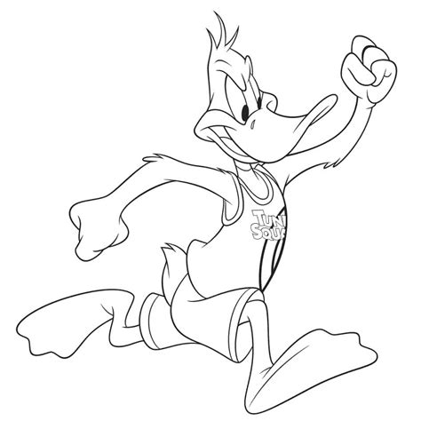 Space Jam Daffy Duck Coloring Page Free Printable Coloring Pages