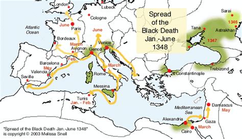 Maps Of The Arrival And Spread Of The Plague In Europe