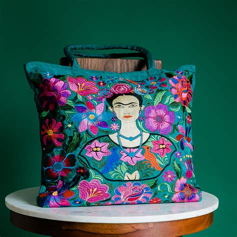 Frida Kahlo Embroidered Tote Bags New Arrivals Handmade Guatemalan