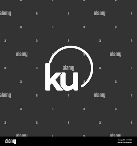 Ku Initial Logo With Rounded Circle Vector Graphic Stock Vector Image