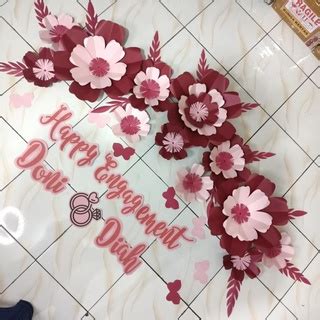 Jual Paper Flower Dekorasi Bunga Kertas Engagement Akad Khitbah