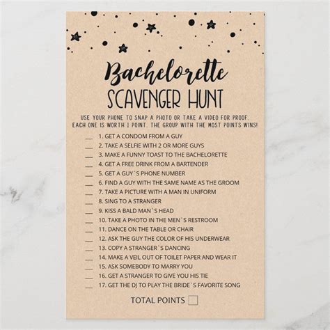 Editable Bachelorette Scavenger Hunt Game Zazzle Bachelorette Scavenger Hunt Bachelorette