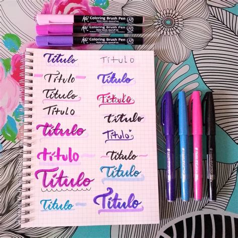 Ideas de título con brush pens Utilicé Sakura Koi y Pentel touch