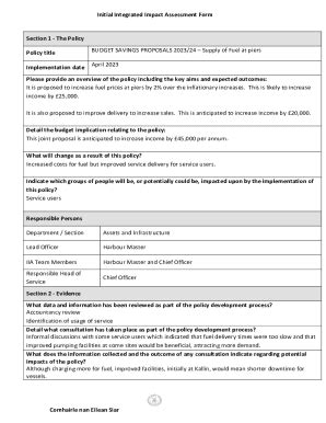 Fillable Online Cne Siar Gov Equality Impact Assessment Monitoring